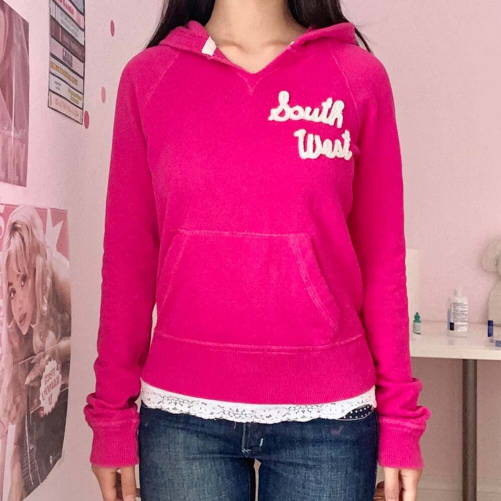 2000s hollister hot pink pullover hoodie - Picture 6 of 6